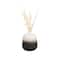Hello Honey® 7.5" Black & White Ceramic Vase with Brown Reactive Glaze Accent